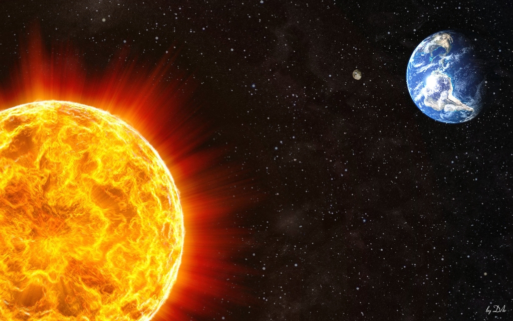 space earth sun stars